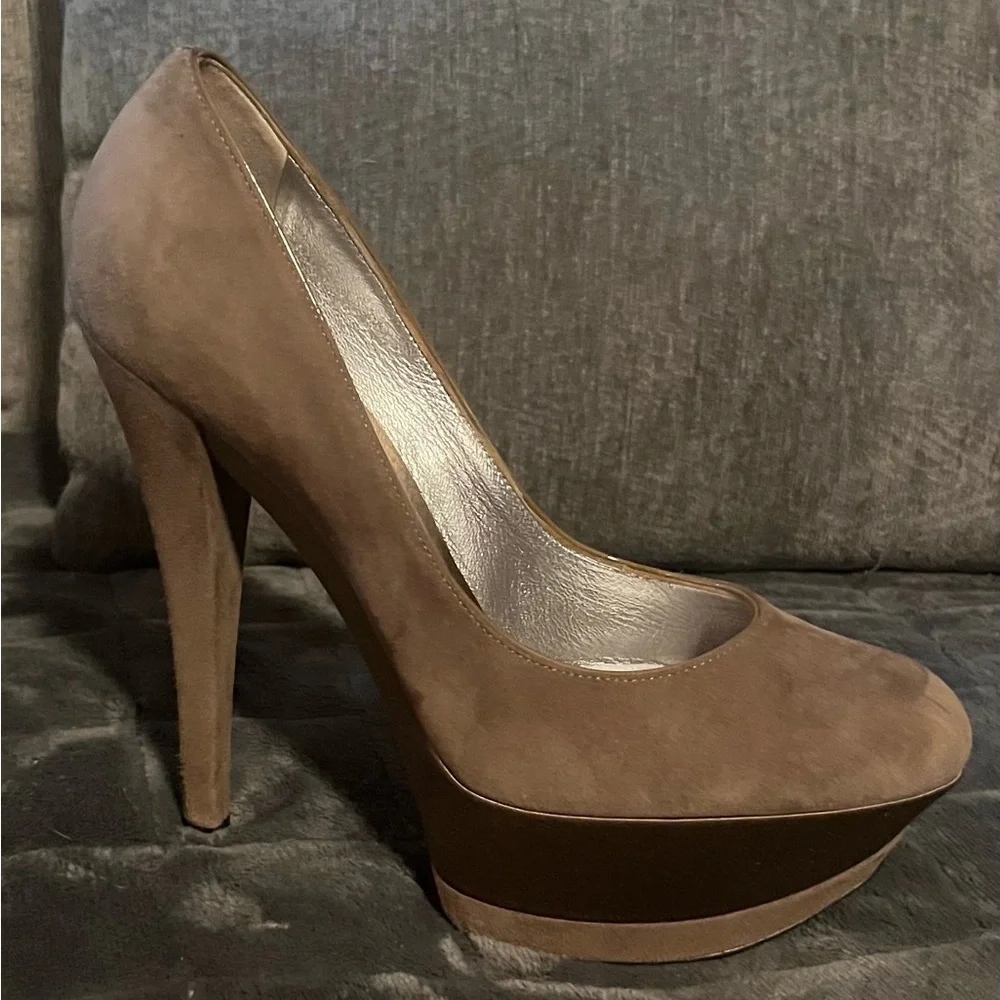 Casadei Tan Platform Heels - Picture 8 of 15